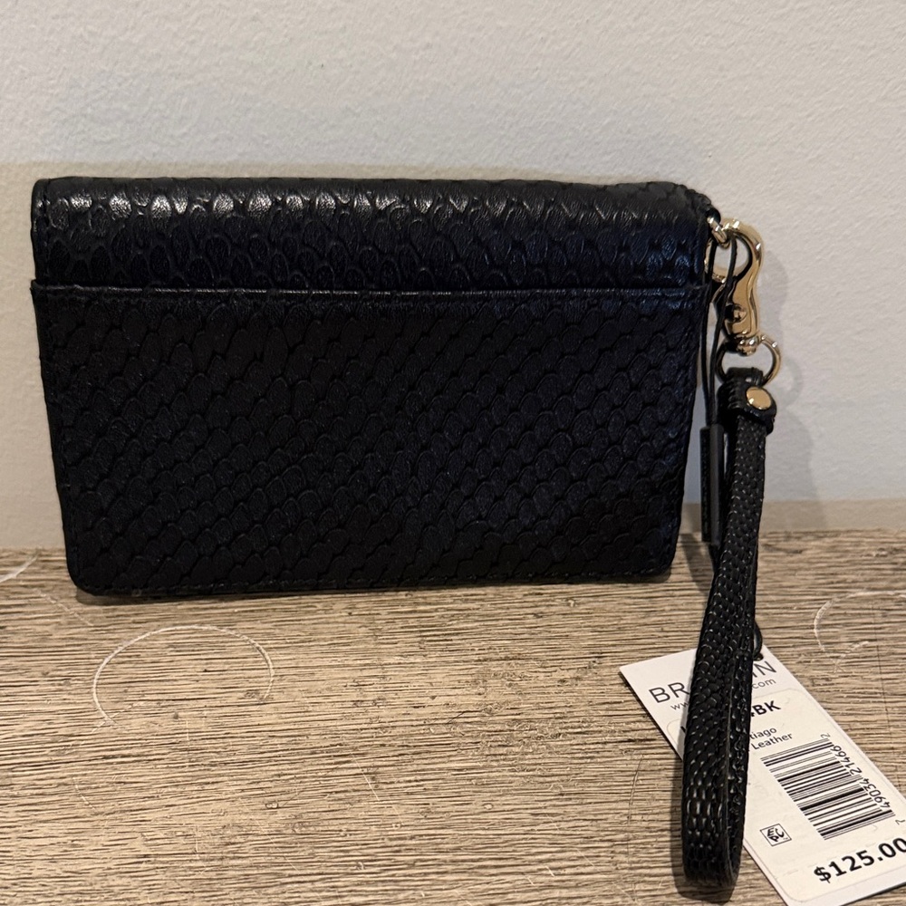 Brahmin Black Embossed Wristlet - Picture 3 of 5